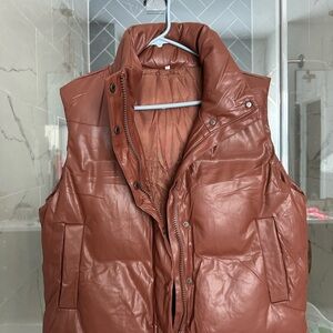 Women’s Cognac Puffer Vest